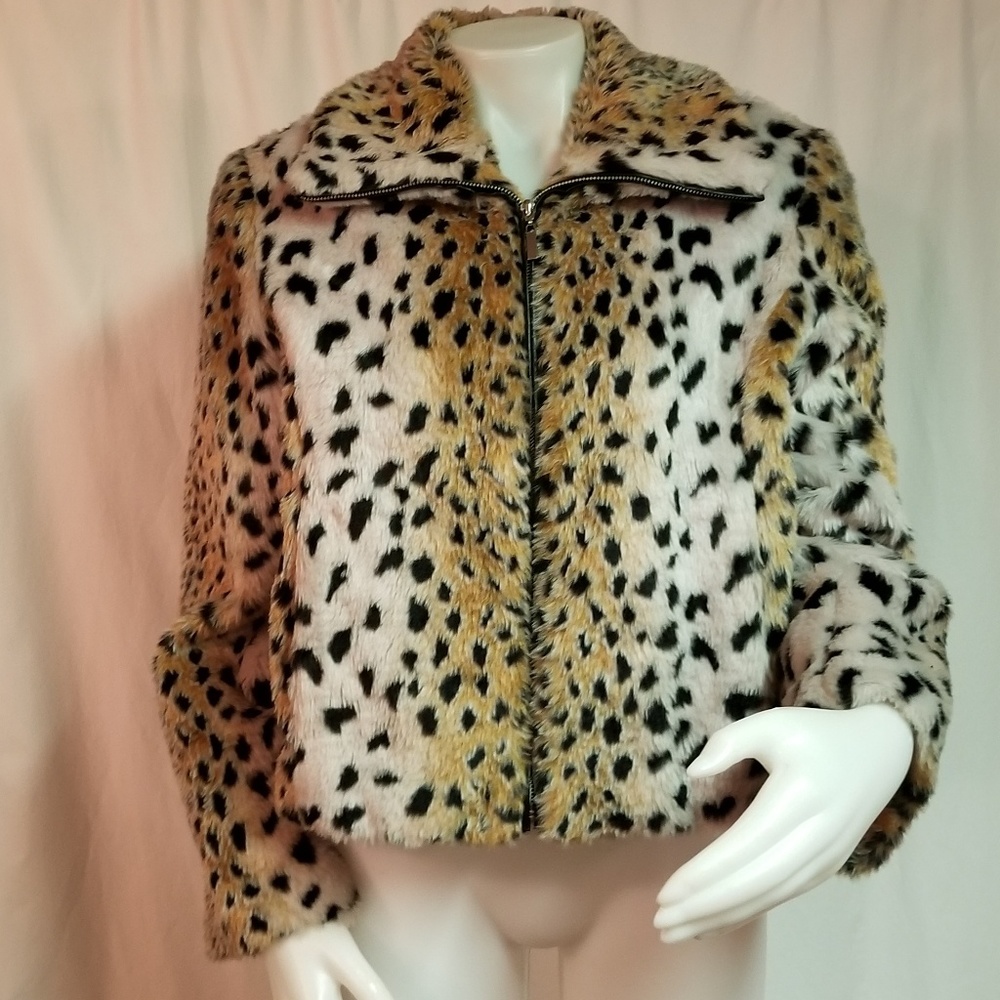 Terry Lewis Faux Fur Jacket Size Small